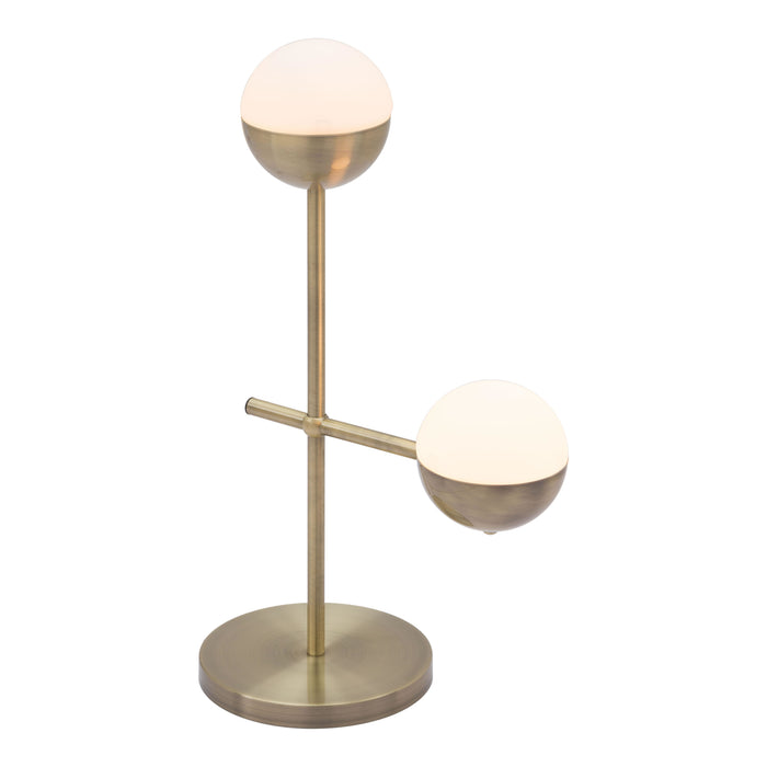 Zuo Waterloo White & Bronze Modern Mid-Century Style Table Lamp