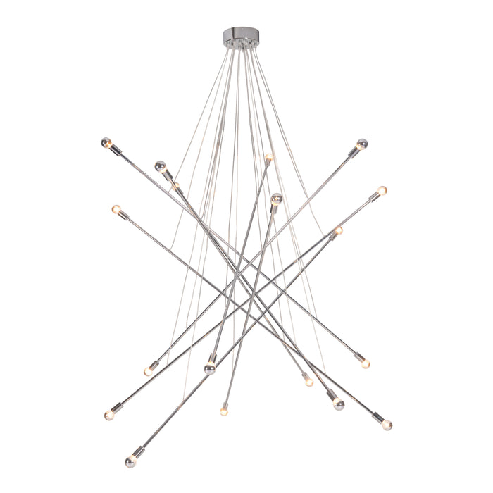 Anderson Teak Belief Modern Chrome Ceiling Lamp with Criss-Cross Design