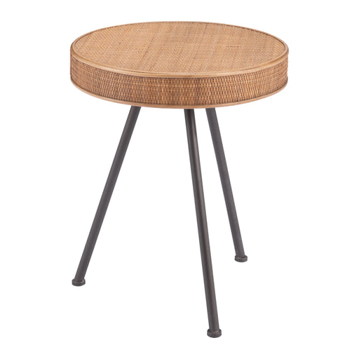 Zuo Stuart Rattan Weave Side Table