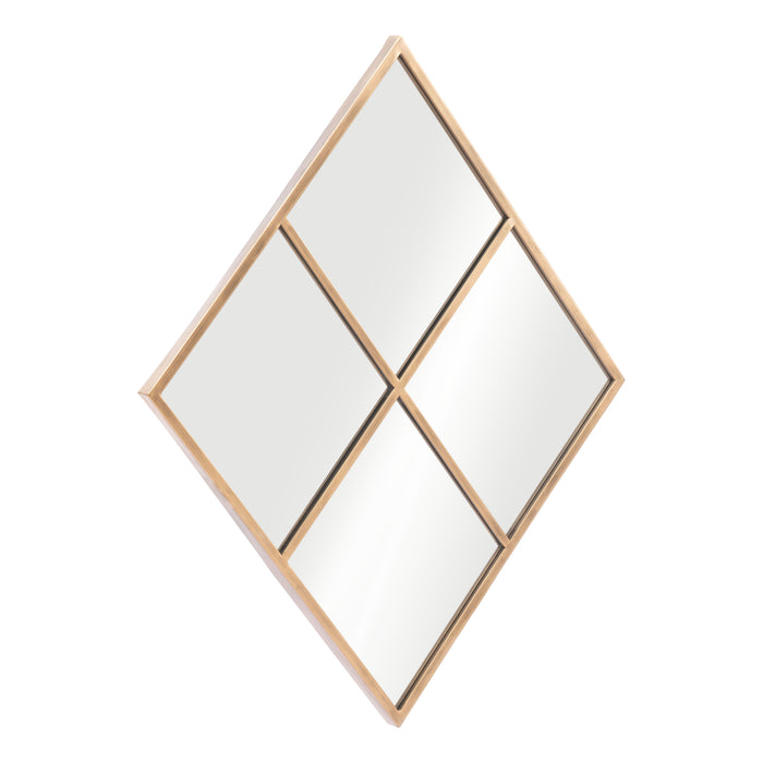 Zuo Meo Gold Painted Steel Diamond-Shaped Wall Mirror