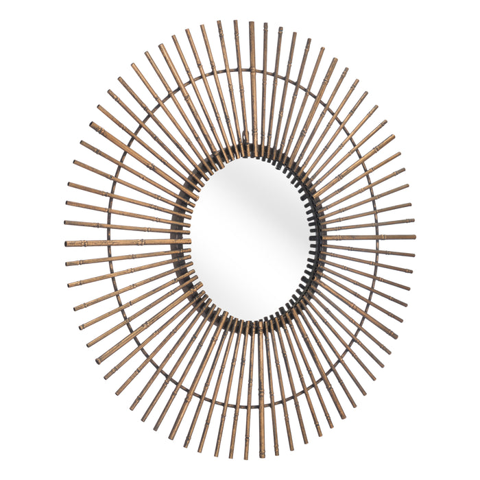 Zuo Dimond Modern Round Wall Mirror Gold