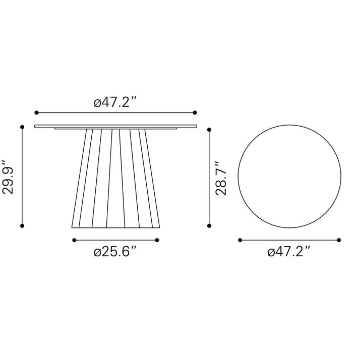 Zuo Aipe Dining Table Black & Brown