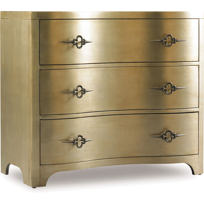 Hooker Furniture Sanctuary Three-Drawer Shaped Front Gold Chest 
