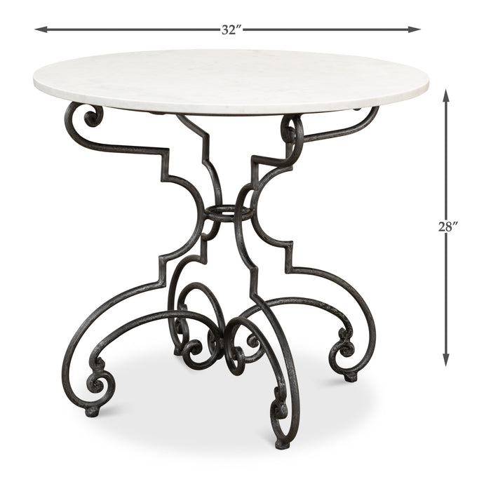 Sarreid LTD. The French Iron and Marble Table 30139