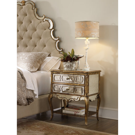 Hooker Furniture Traditional Sanctuary Mirrored Leg Nightstand-Bling 