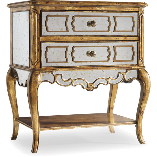 Hooker Furniture Traditional Sanctuary Mirrored Leg Nightstand-Bling 