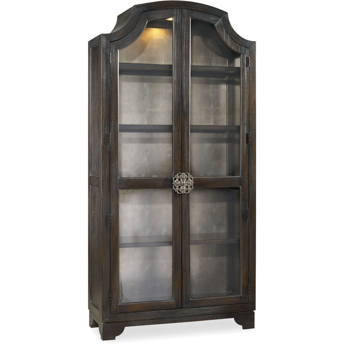 Hooker Furniture Sanctuary Glass Bunching Curio-Ebony Antiqued Oak 