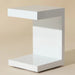 Sunpan Bachelor High Gloss White Wood C-Shaped End Table 