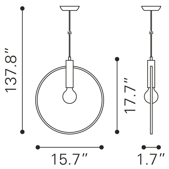 Anderson Teak Irenza Sleek Modern Ceiling Lamp Brass