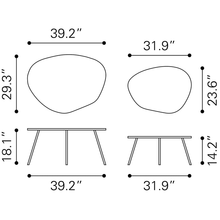 Zuo Castelo Coffee Table Set