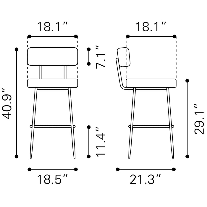 Zuo Blanca Barstool White