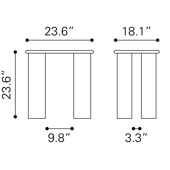 Zuo Risan Oval Wood Side Table