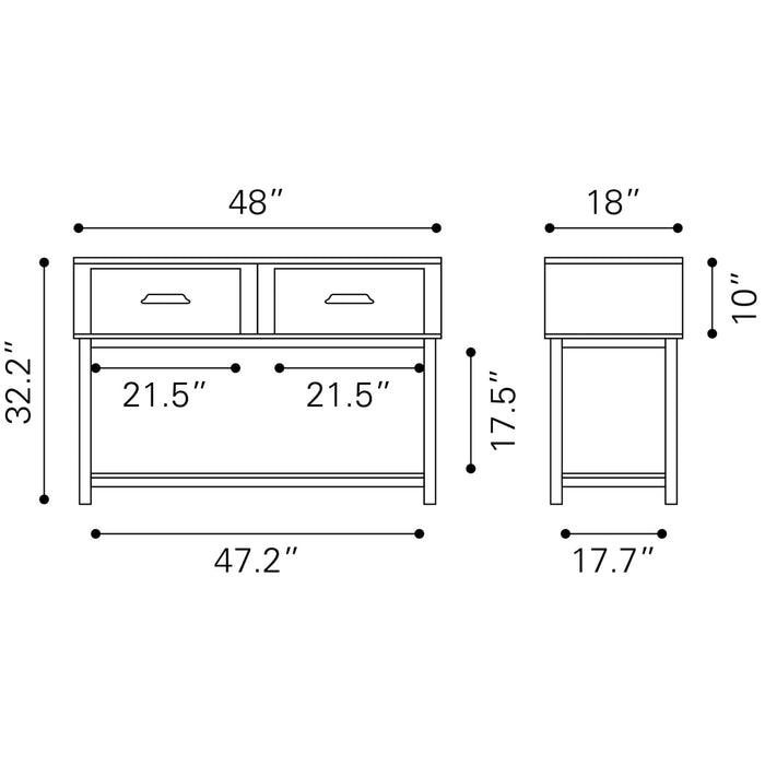 Zuo Modern Surat Black Console Table