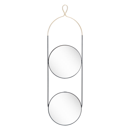 Zuo Zodiac Modern Gold & Black Round Wall Mirror