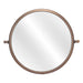 Zuo Peralta Modern Gold Painted Steel Round Wall Mirror