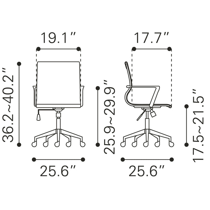 Zuo Stacy Office Chair Gray