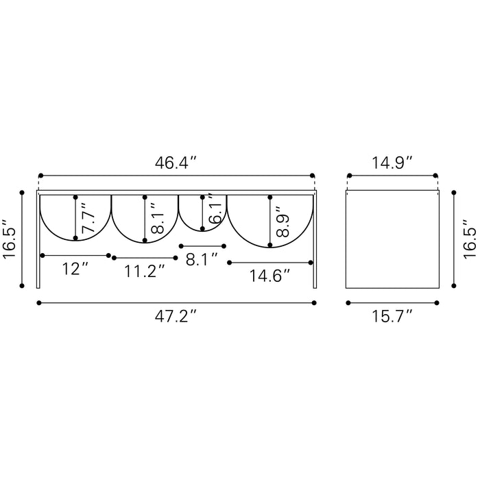 Zuo Reed Brown Rectangular Coffee Table