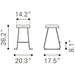 Zuo Bree Red Counter Stool