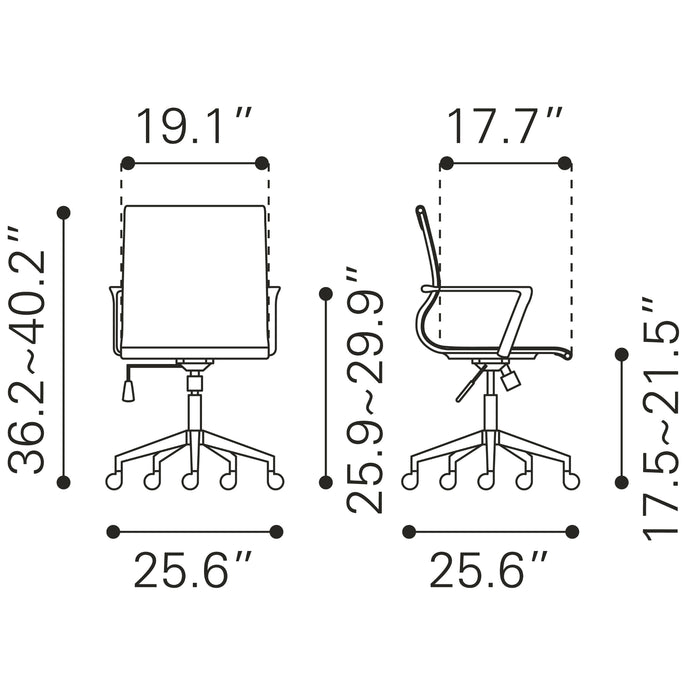 Zuo Stacy Black Office Chair