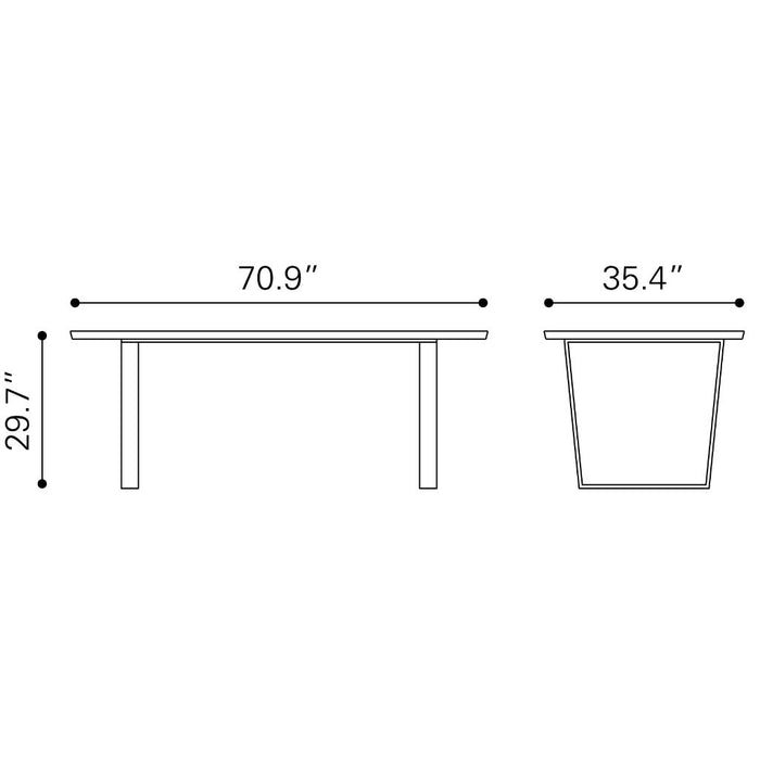 Zuo Atlas Dining Table White & Gold