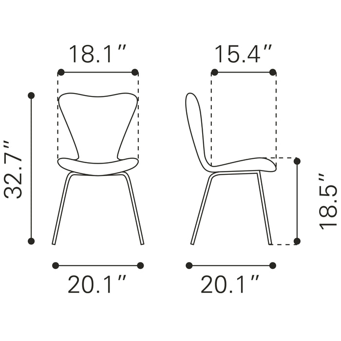 Zuo Tollo Dining Chair Brown