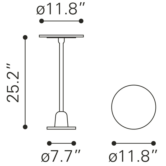 Zuo Woozy White Marble Side Table