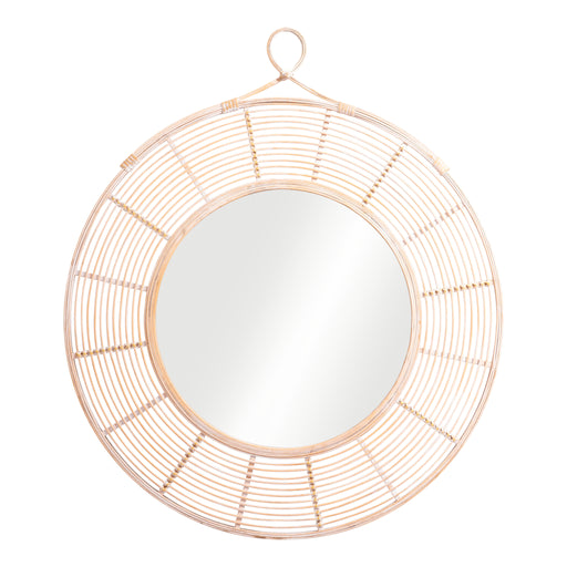 Zuo Lobo Natural Round Rattan Wall Mirror