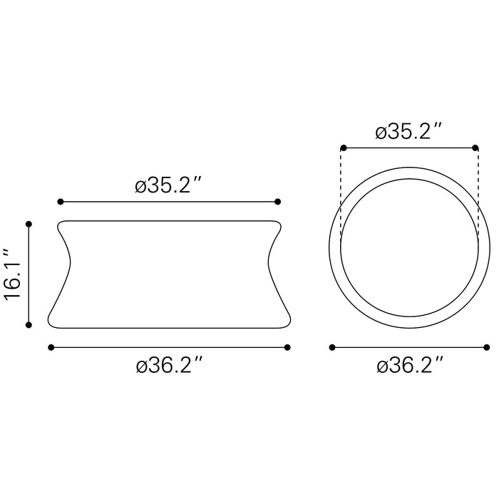 Zuo Dakar Round Black Coffee Table