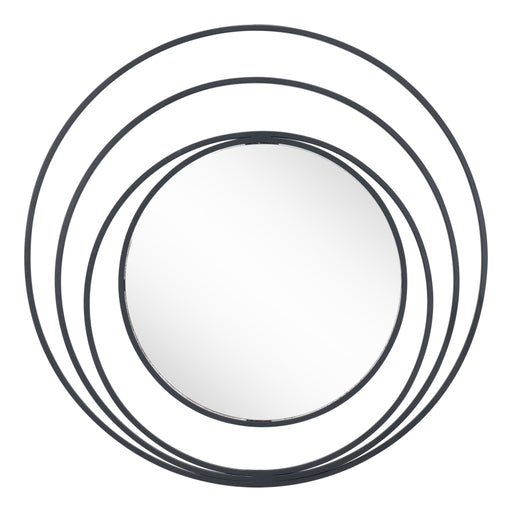 Zuo Luna Black Powder Coated Steel Round Wall Mirror