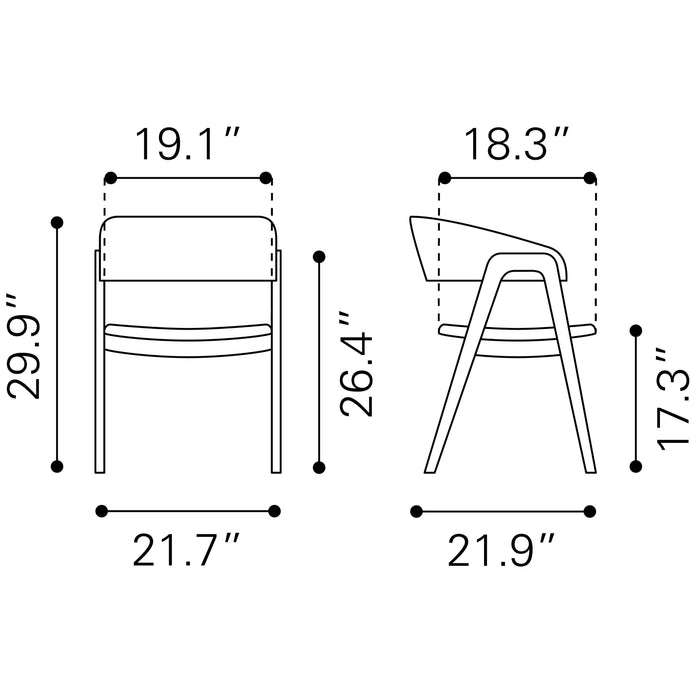 Zuo Alden Dining Arm Chair