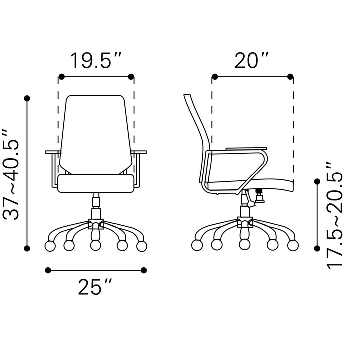 Zuo Modern Executive Low Back Office Chair