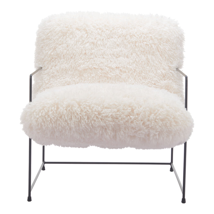 Zuo Modern Pelut White Accent Chair