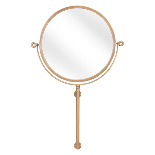 Zuo Bernis Adjustable Tilt Frame Modern Round Wall Mirror Brass