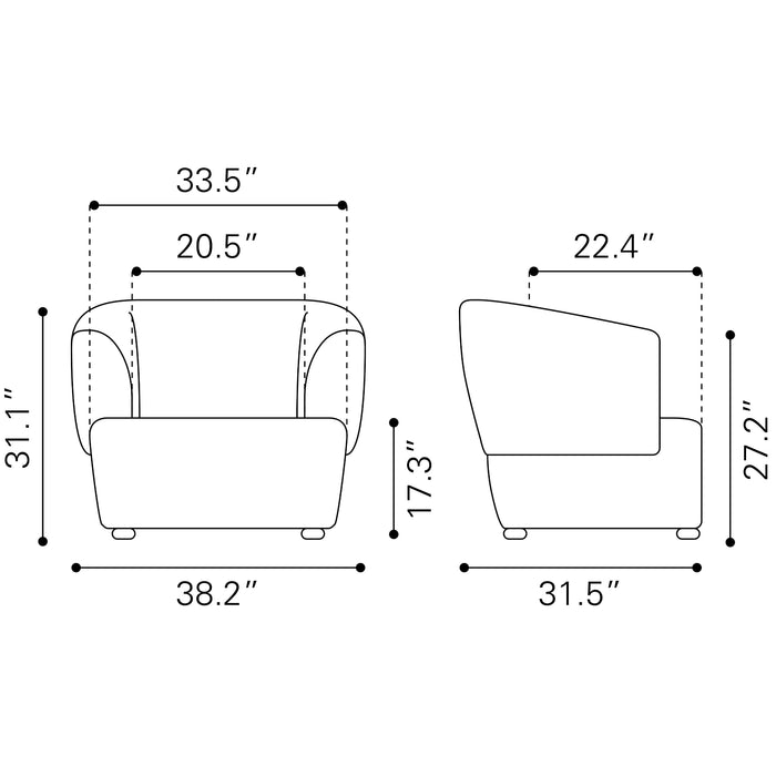 Zuo Modern Bekker Accent Chair