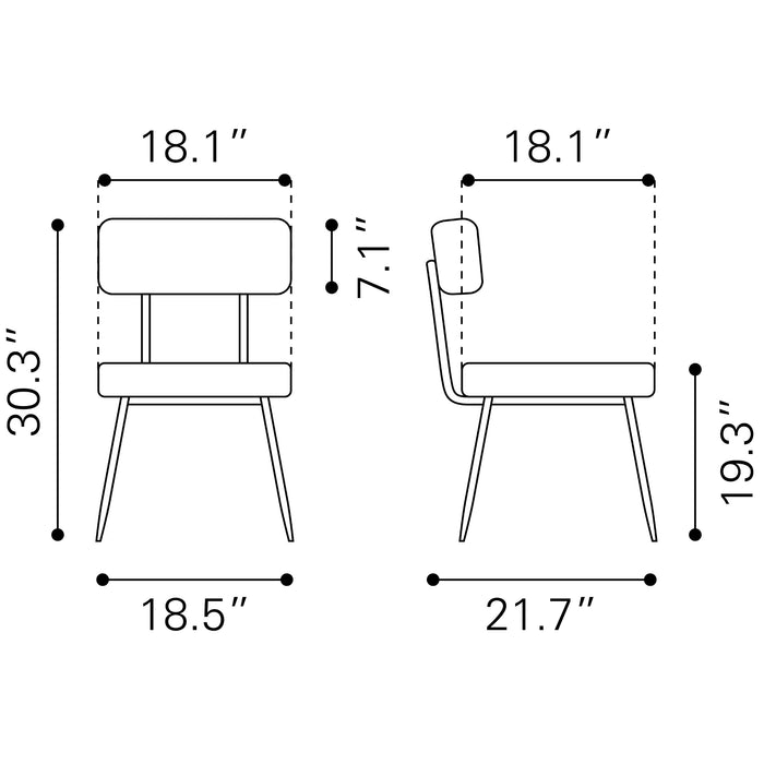 Zuo Blanca White Dining Chair