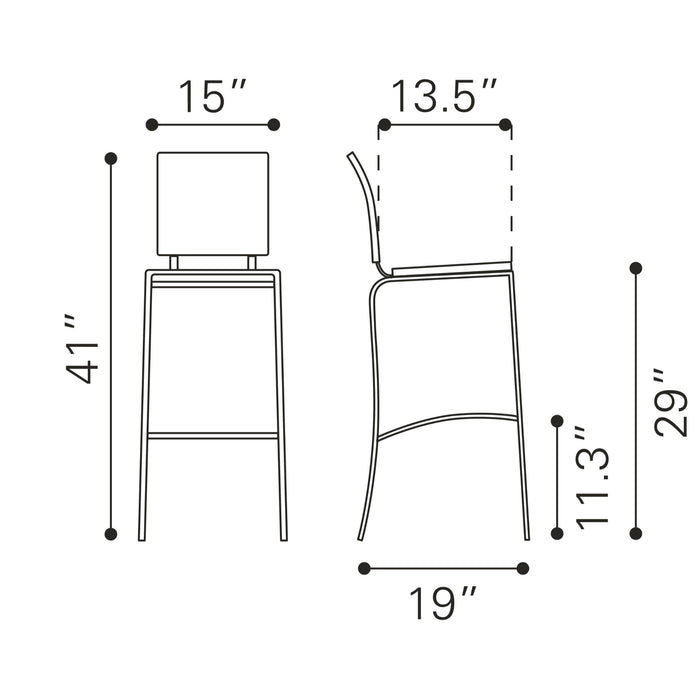 Zuo Criss Cross Barstool White