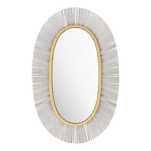 Zuo Juju Modern Powder Coated Iron Oval Black & Gold Mirror