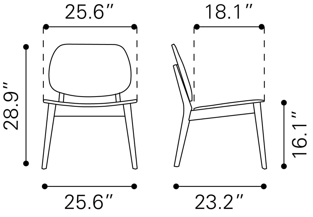 Zuo Modern Priest Wood Lounge Chair