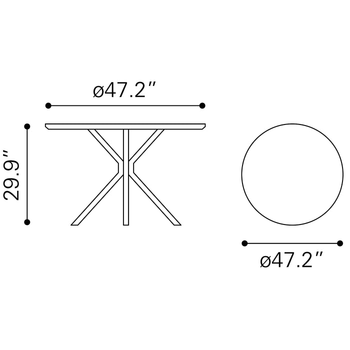 Zuo Amiens Dining Table White