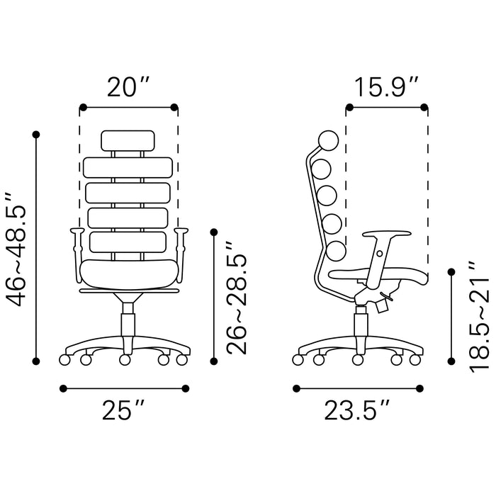 The Unico Modern Office Chair by Zuo, White