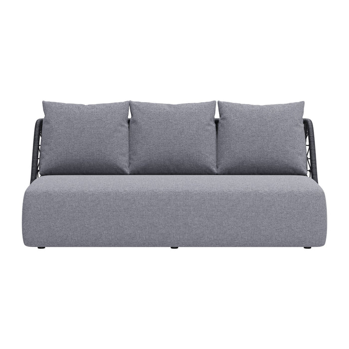 The Mekan Outdoor Lounge Sofa by Zuo, Grey