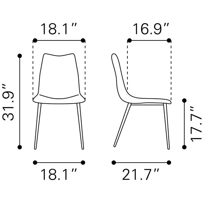 Zuo Norwich Dining Chair Brown