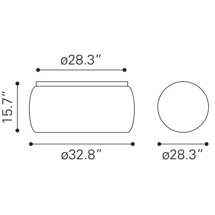 Zuo Solo Round Grey Coffee Table