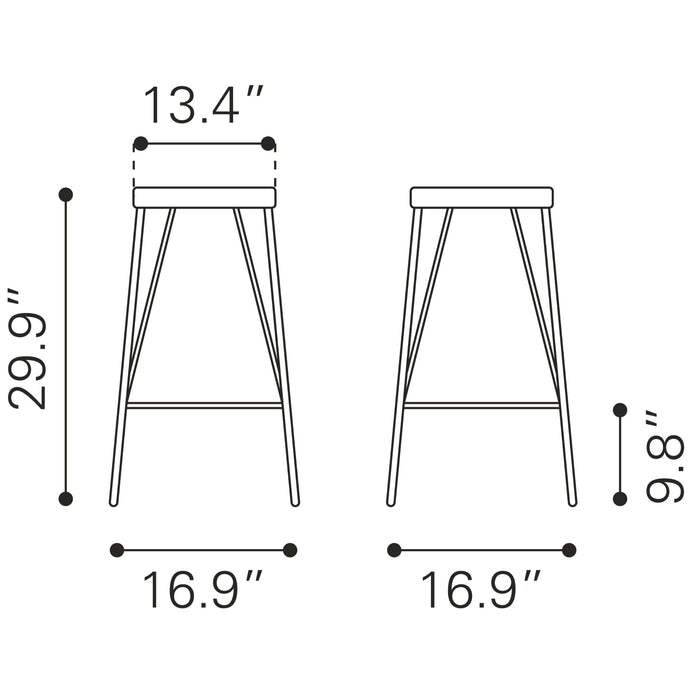 Zuo Samuel Black Barstool