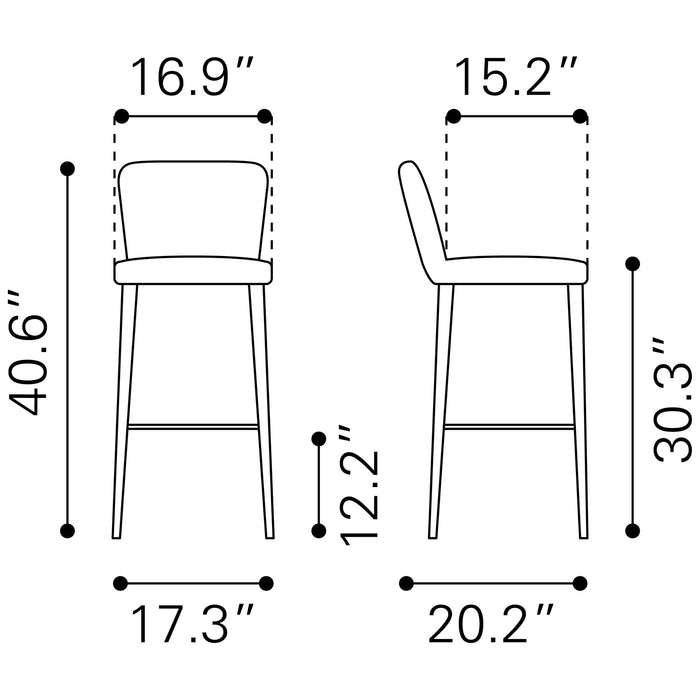 Zuo Manchester Barstool Cream