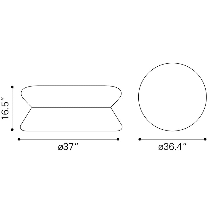 Zuo Madryn Round Grey Coffee Table