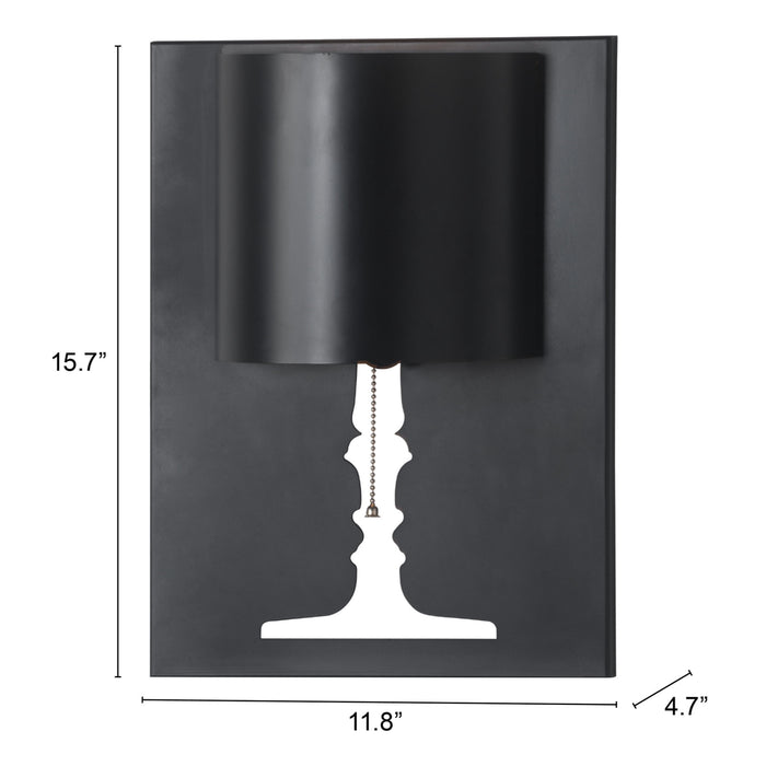 Zuo Dream Modern Design with Laser-Cut Silhouette Black Wall Lamp