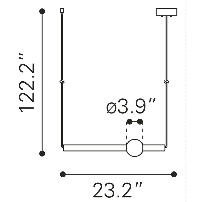 Zuo Adeo Modern Brass Ceiling Lamp with LED Light