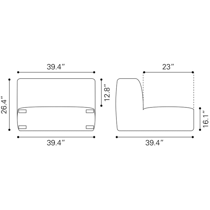 Zuo Luanda Middle Chair Gray