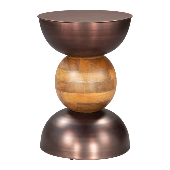 Zuo Tripoli Round Brown Side Table